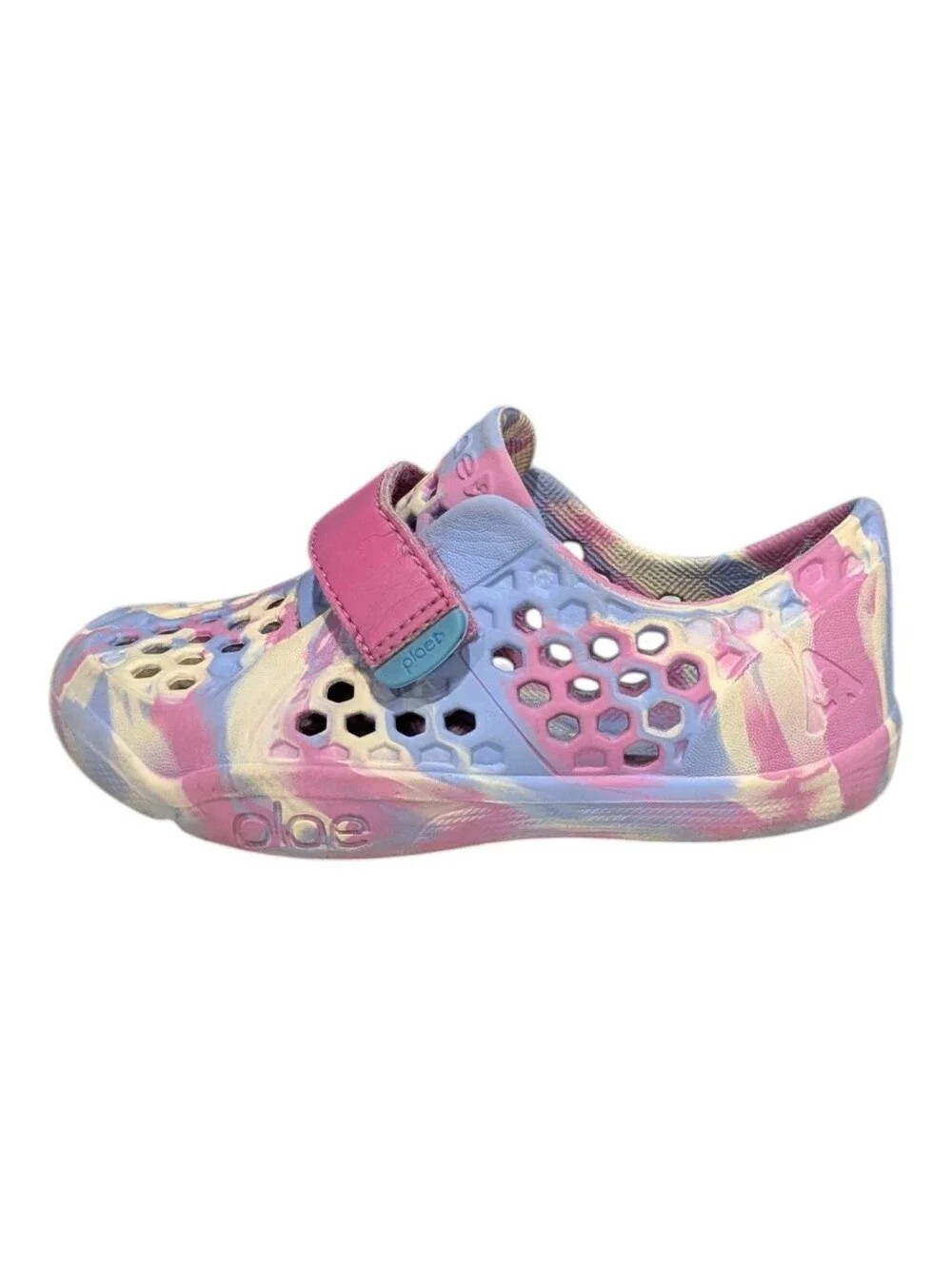 Plae Kids Mimo Purple Pink Neapolitan Swirl Water Sneaker Sandal Rubber Girls 9